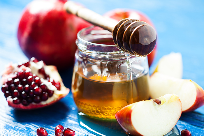 Apples and honey and pomegranate