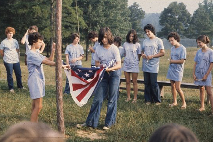Jacobs Camp - Raising the American Flag