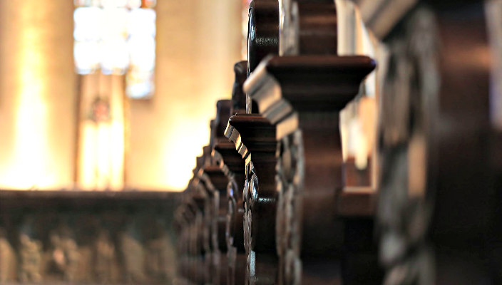 Closeup of pews 