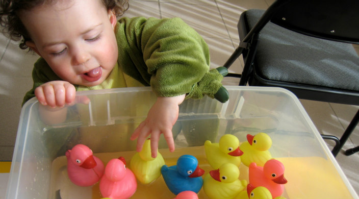 Toddler at Purim carnival