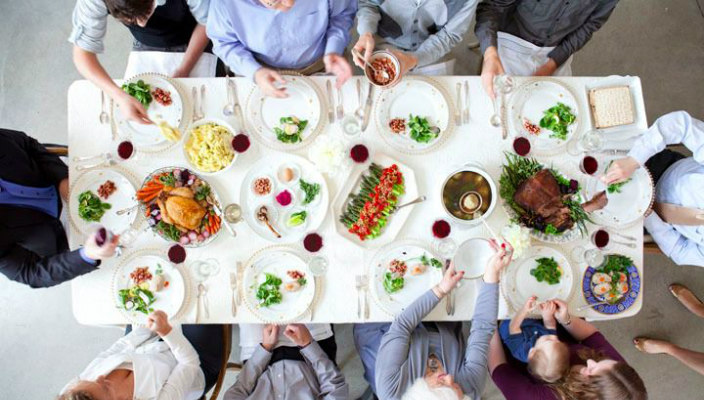 A Passover Seder Table