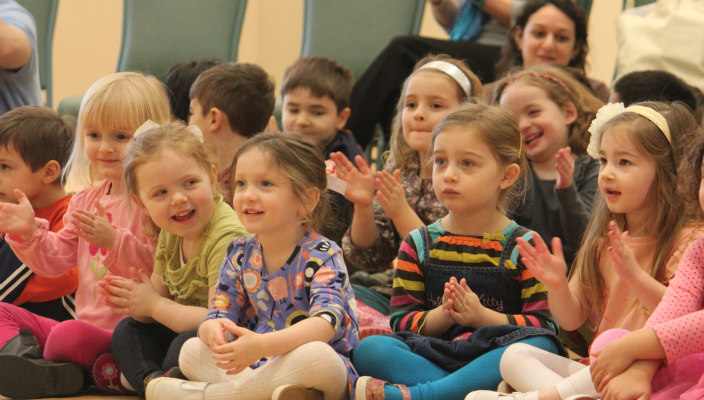 Preschool children sitting on the floor