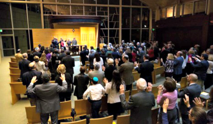 Congregation B'nai Yisrael blessing its new rabbi, Joshua Strom
