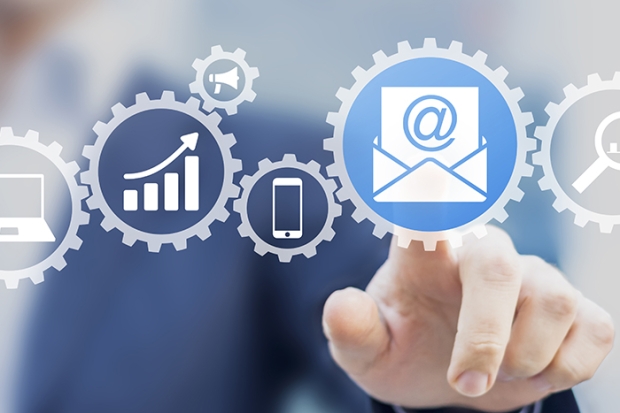 hand touching an email symbol