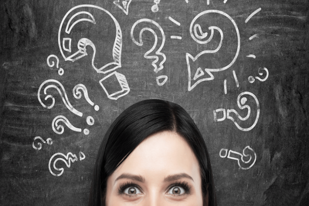 questions on chalk board