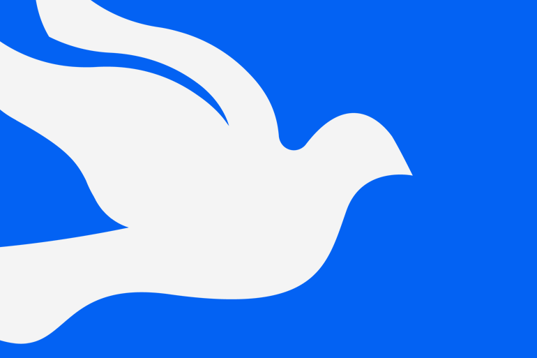 white dove on a blue background