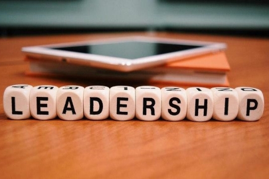 the word leadership spelled out in blocks