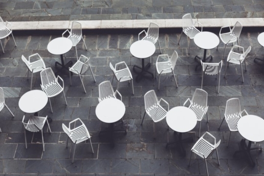 Empty chairs from above